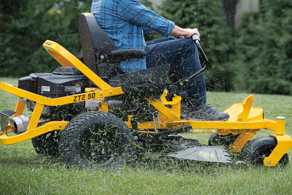 Driving Lawnmower